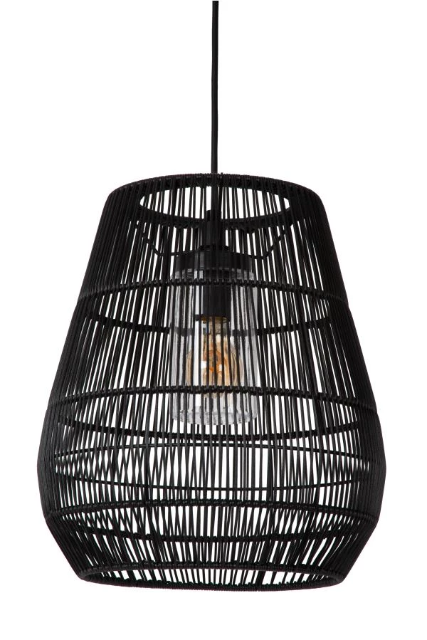 Lucide NERIDA - Pendelleuchten Innen/Außen - Ø 35 cm - 1xE27 - IP44 - Schwarz - ausgeschaltet